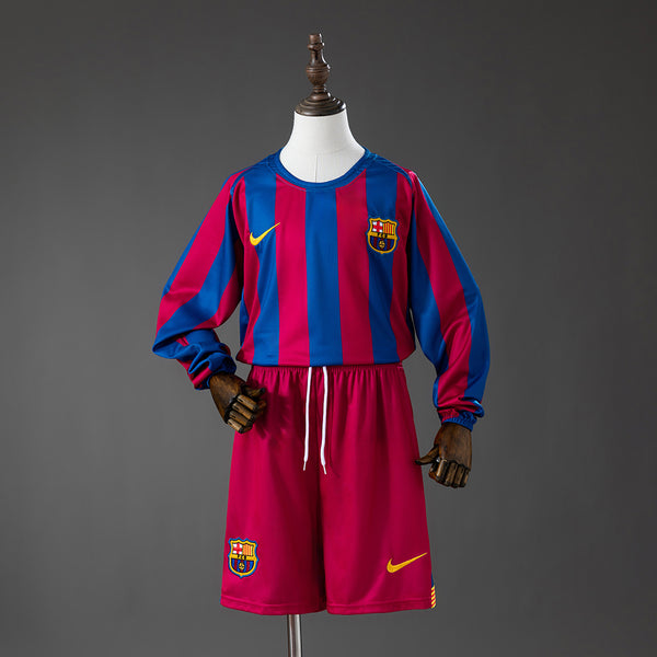 Camiseta + Short FC Barcelona 2005/06 Manga Larga Niños