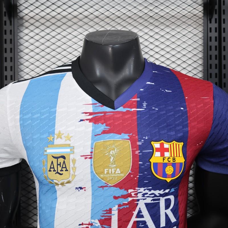 Camiseta Argentina Barcelona Edición Especial MESSI [PLAYER VERSION]