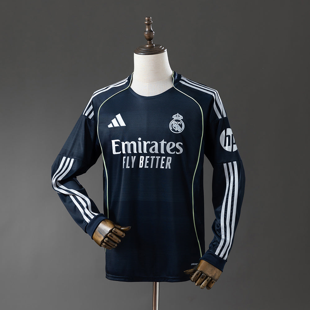 Camiseta Real Madrid Visitante 25/26 Manga Larga Adultos