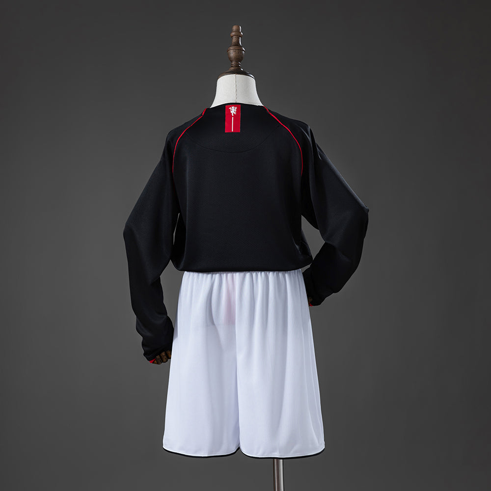 Camiseta + Short Manchester United Visitante 07/08 Manga Larga Niños