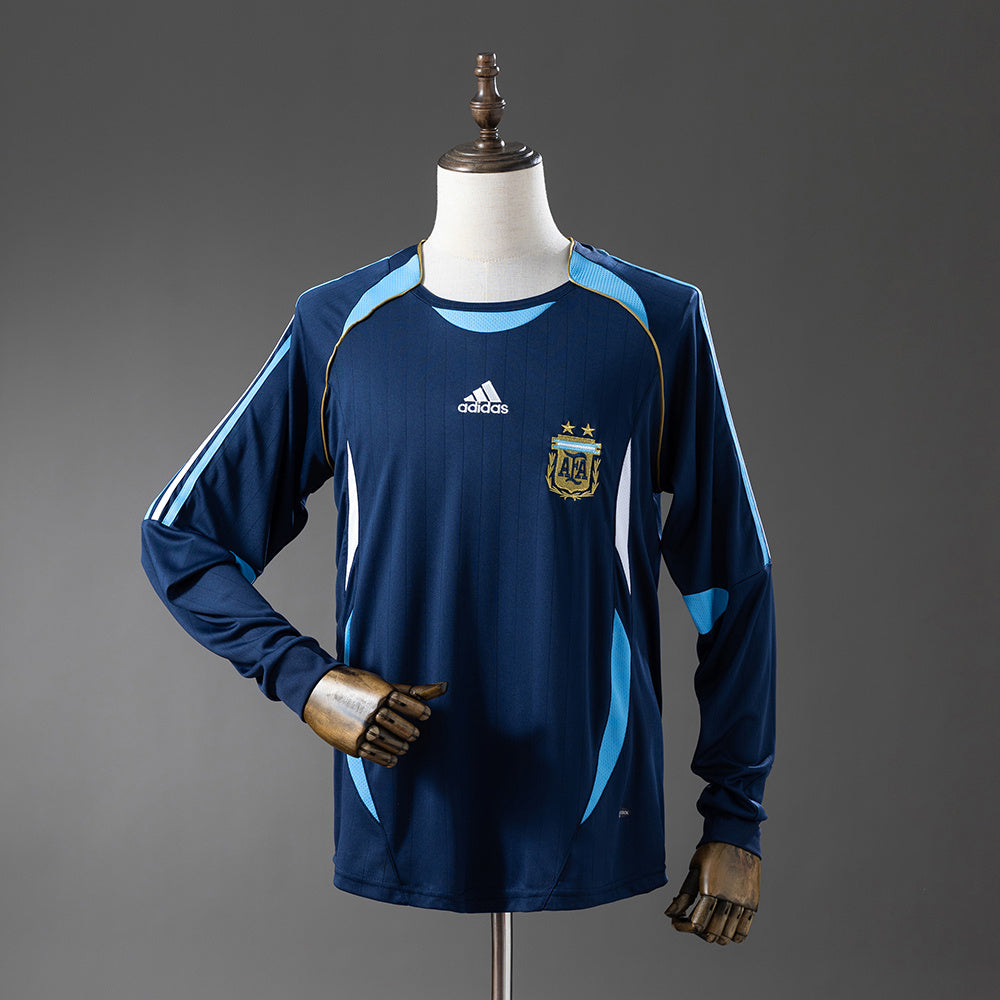 Camiseta Argentina 2006 Visitante Manga Larga Adultos