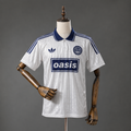 Camiseta Oasis Band Jacquard Striped White Blue Manga Corta Adultos