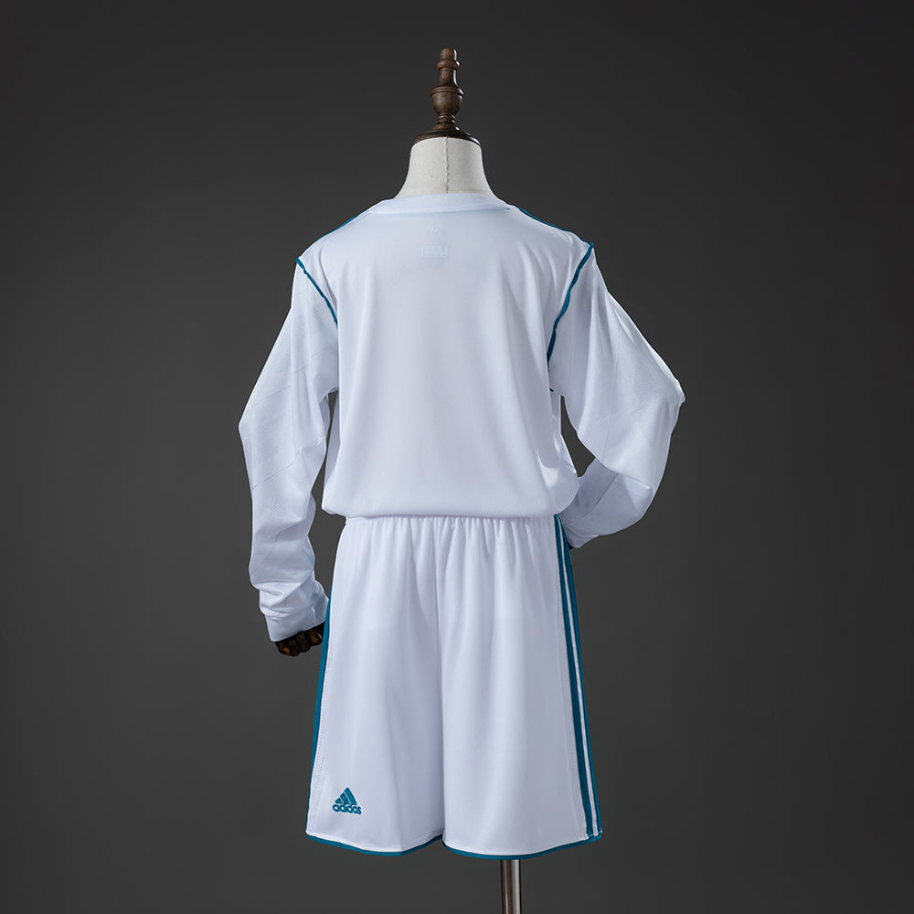 Camiseta + Short Real Madrid Local 2017/18 Manga Larga Niños