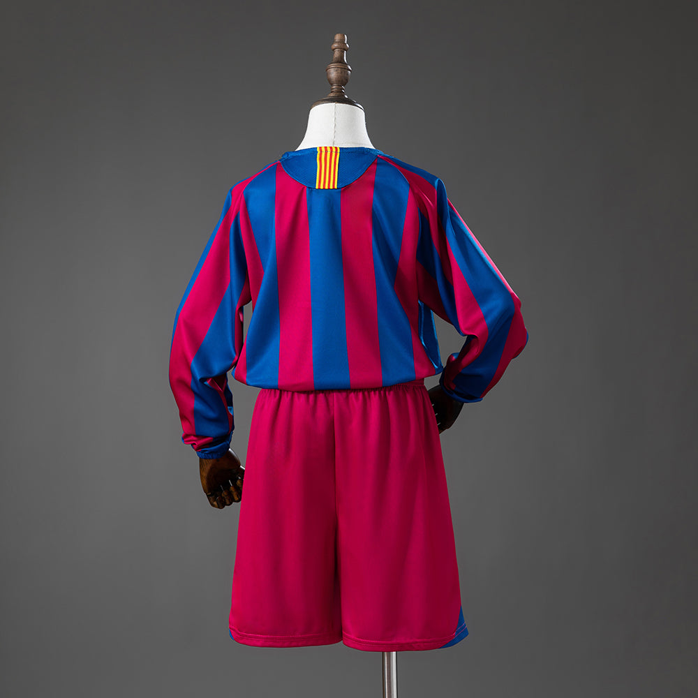 Camiseta + Short FC Barcelona 2005/06 Manga Larga Niños