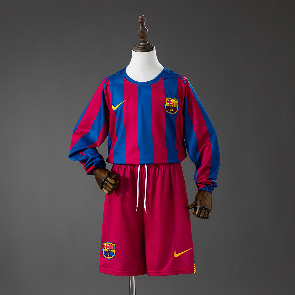 Camiseta + Short FC Barcelona 2005/06 Manga Larga Niños