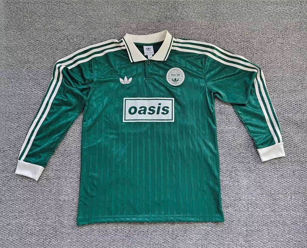 Camiseta Oasis Band Jacquard Striped Green Manga Larga Adultos