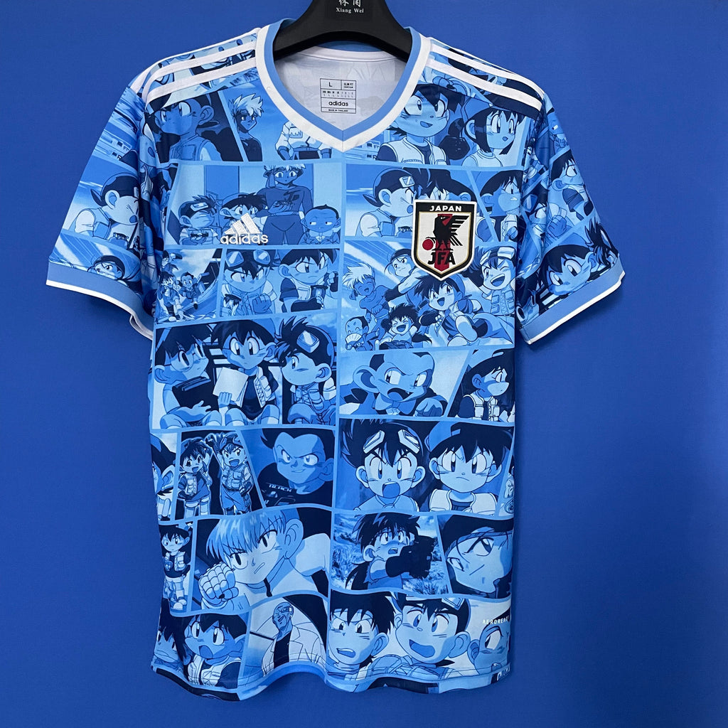 Camiseta Japón Edición Especial Super Campeones Manga Azul Adultos